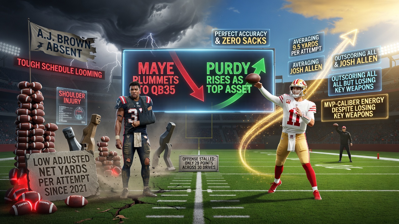 Maye's Collapse and Purdy's Rise Reshape Fantasy Quarterback Rankings